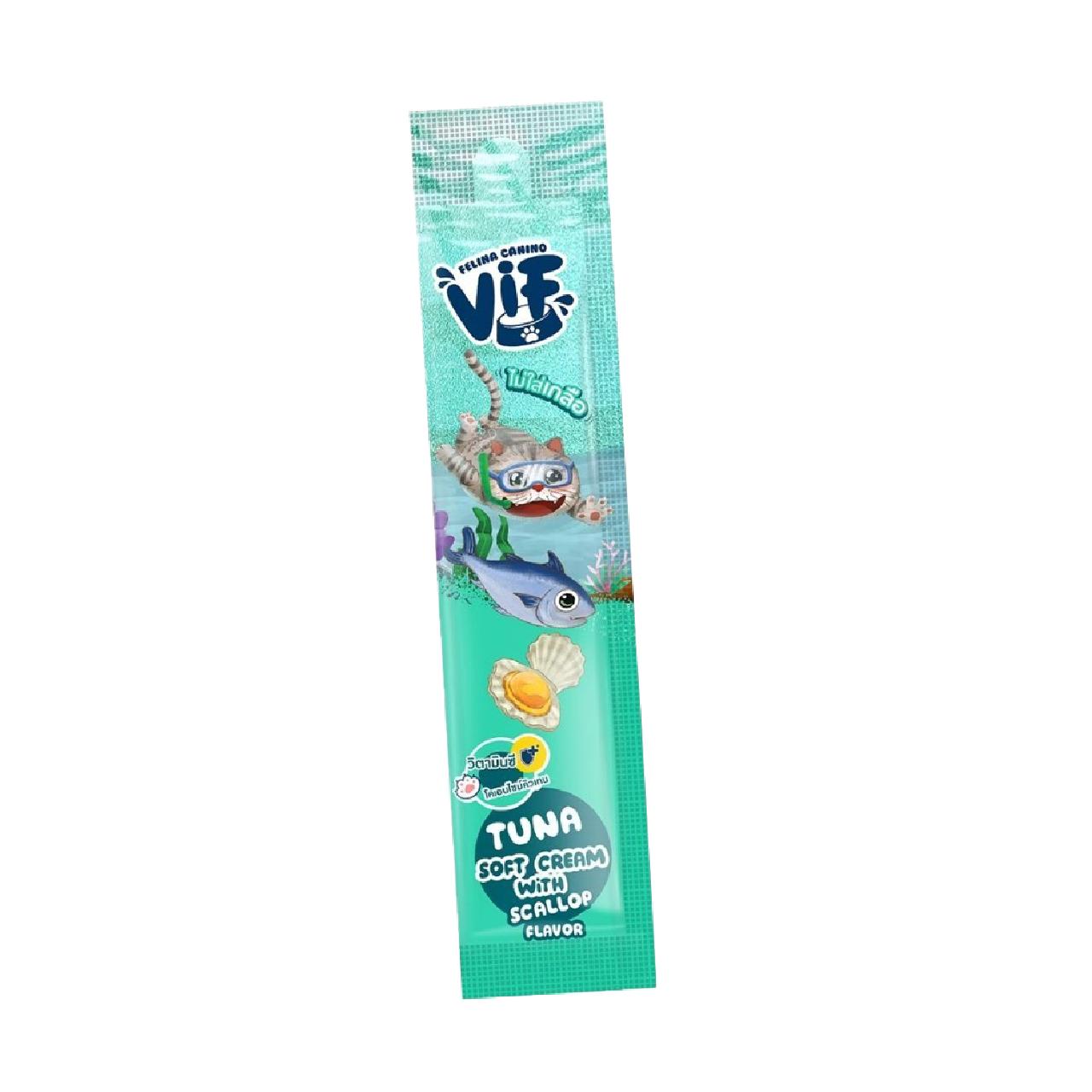 [ขายปลีก] Vif Soft Cream ขนมแมวเลียวิฟ ผลิตจากวัตถุดิบธรรมชาติ ไม่ใส่เกลือ ขนาดซอง 15 กรัม