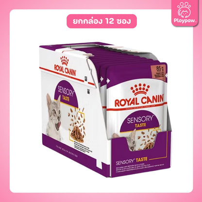 [ยกกล่อง 12 ซอง] Royal Canin Sensory Taste Pouch อาหารเปียกแมวโต กินอาหารยาก เลือกกิน รสชาติพิเศษ อายุ 12 เดือนขึ้นไป (Wet Cat Food, โรยัล คานิน) โรยัล