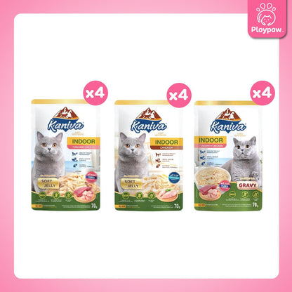 [ยกโหล 12 ซอง] Kaniva Pouch อาหารเปียกแมว คานิว่า แบบซอง ขนาด 70 กรัม(g.)