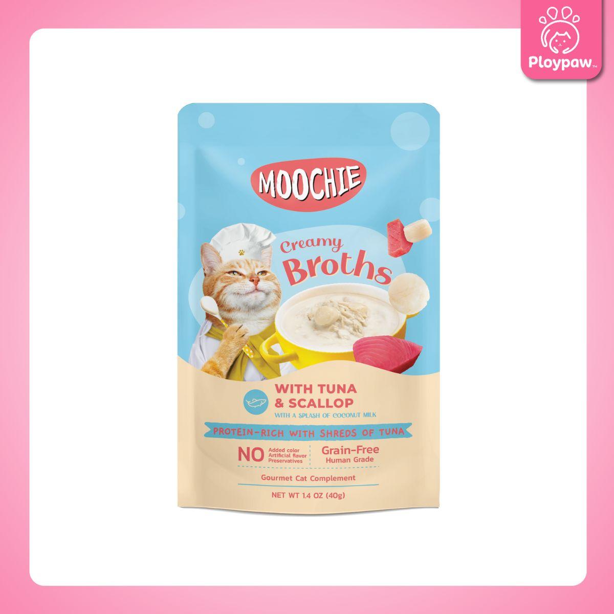 [ยกลัง 64 ซอง] Moochie Creamy Broths ซุปมูชี่ น้ำซุปแมว อาหารแมว ครีมมี่ซุปแมว ขนาด 40 กรัม(g.)