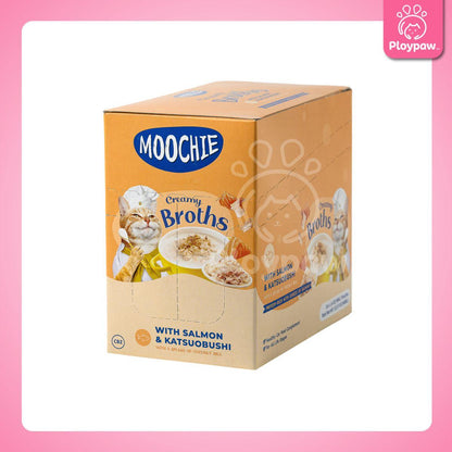 [ยกกล่อง 16 ซอง] Moochie Creamy Broths ซุปมูชี่ น้ำซุปแมว อาหารแมว ครีมมี่ซุปแมว ขนาด 40 กรัม(g.)