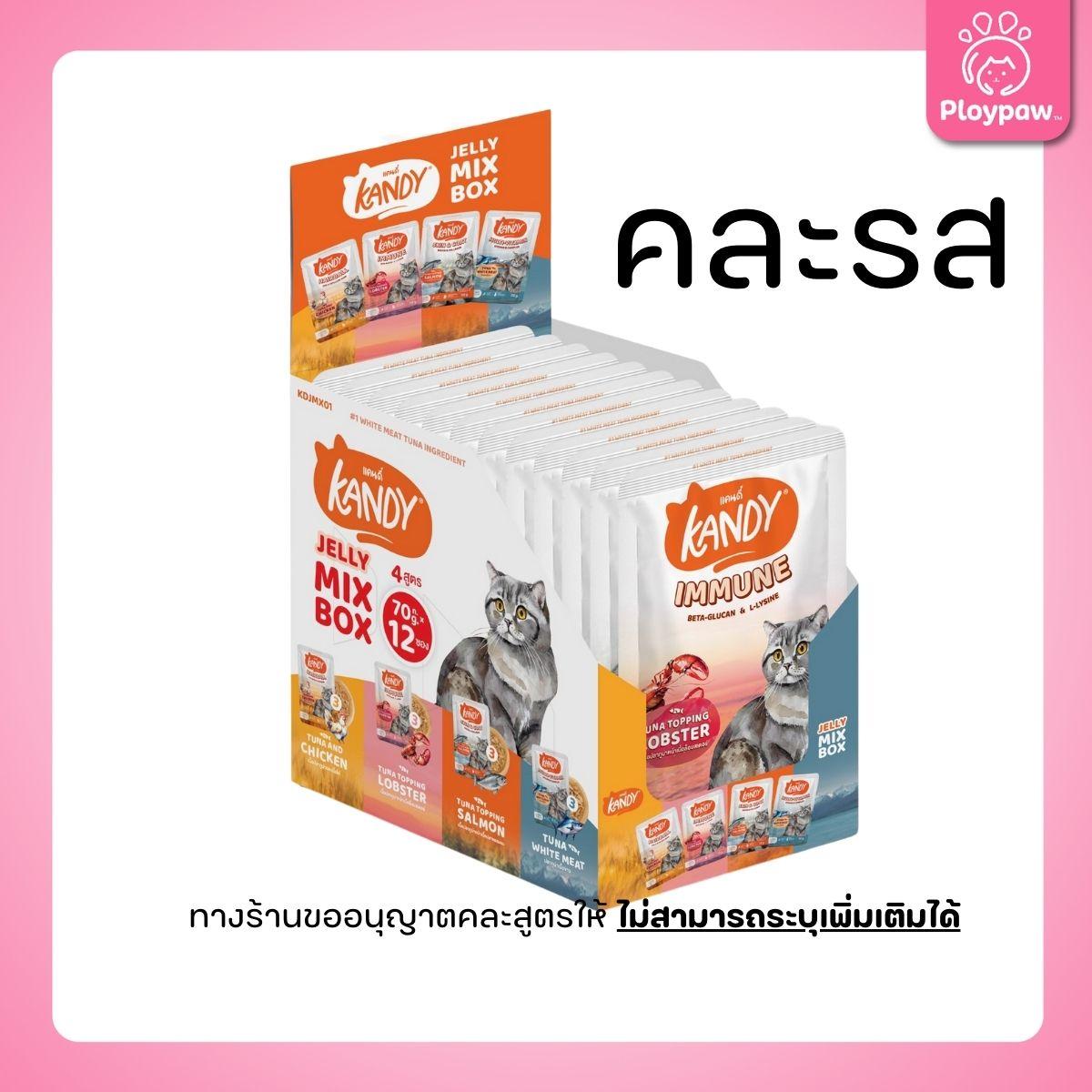 [ยกโหล 12 ซอง] Kandy Pouch อาหารเปียกแมว แคนดี้ ผลิตจากปลาเนื้อขาว ขนาดซอง 70 กรัม(g.)