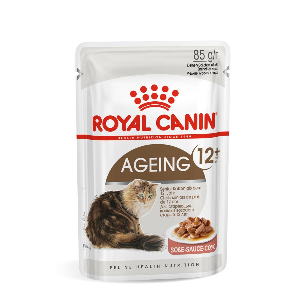 [ยกกล่อง 12 ซอง] Royal Canin Ageing 12+ Gravy อาหารเปียกแมวสูงวัย อายุ 12 ปีขึ้นไป(ซอสเกรวี่, Wet Cat Food, โรยัล คานิน)