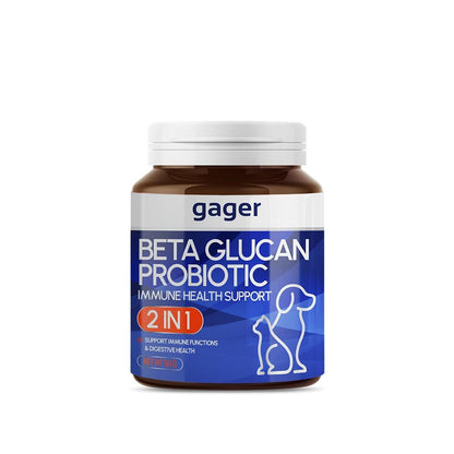 Gager ผงเบต้ากลูแคน+โปรไบโอติค กาเจอร์ วิตามินหมา วิตามินแมว 2in1 กลิ่นไก่ผสมตับ