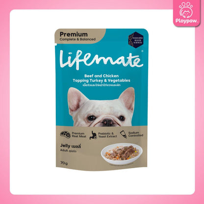 [ยกโหล 12 ซอง] Lifemate Dog Wet Food Pouch อาหารเปียกสุนัข ไลฟ์เมท สูตร Complete & Balanced สารอาหารครบถ้วน ขนาดซอง 70 กรัม(g.)