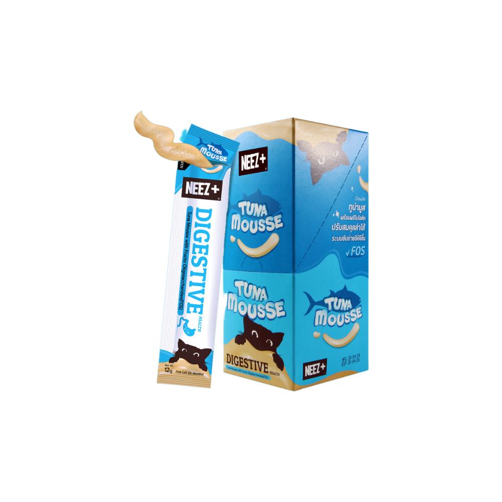 [ยกกล่อง 24 ซอง] Neez+ Mousse ขนมแมวเลียนีซพลัส เนื้อเนียนนุ่ม สำหรับแมว 2 เดือนขึ้นไป ขนาด 12 กรัม(g.)