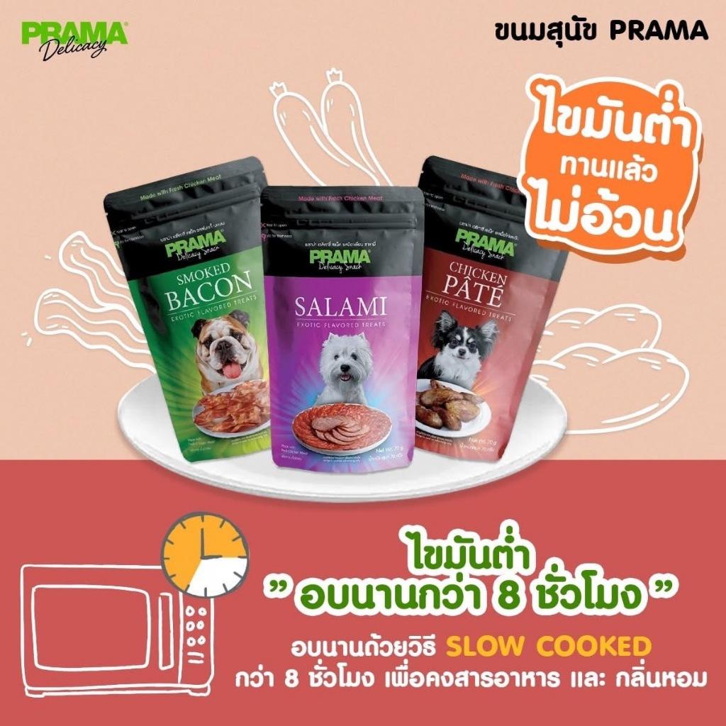 [400g.] PRAMA Delicacy Snack พราม่า เดลิคาซี่ สแน็ค ขนมสุนัข ผลิตจากเนื้อไก่สด