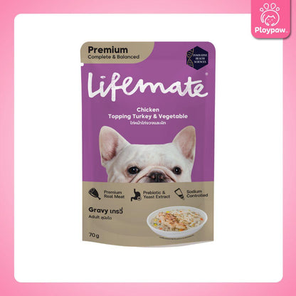 [ยกโหล 12 ซอง] Lifemate Dog Wet Food Pouch อาหารเปียกสุนัข ไลฟ์เมท สูตร Complete & Balanced สารอาหารครบถ้วน ขนาดซอง 70 กรัม(g.)