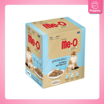 [ยกโหล 12 ซอง] Me-o Gold อาหารเปียกแมว มีโอ โกลด์ สูตร Complete & Balanced ขนาด 85 กรัม