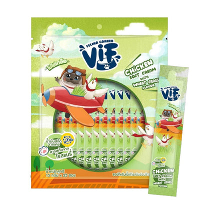 [แพ็คใหญ่ 25 ซอง] Vif Soft Cream ขนมแมวเลียวิฟ ผลิตจากวัตถุดิบธรรมชาติ ไม่ใส่เกลือ ขนาดซอง 15 กรัม
