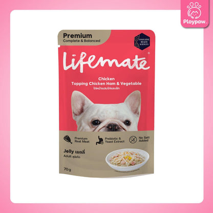 [ยกโหล 12 ซอง] Lifemate Dog Wet Food Pouch อาหารเปียกสุนัข ไลฟ์เมท สูตร Complete & Balanced สารอาหารครบถ้วน ขนาดซอง 70 กรัม(g.)