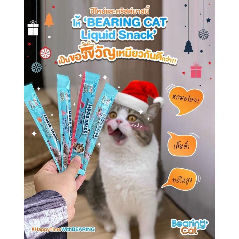 [แพ็คใหญ่ 20 ซอง สุดคุ้ม!] BEARING Cat Liquid Snack ขนมแมวเลีย ขนาดซอง 15 กรัม(g.) จำนวน 20 ซอง