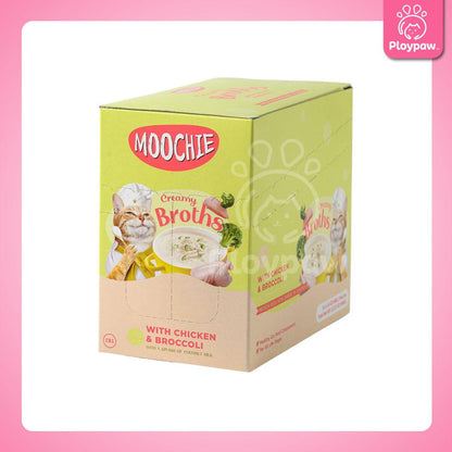 [ยกกล่อง 16 ซอง] Moochie Creamy Broths ซุปมูชี่ น้ำซุปแมว อาหารแมว ครีมมี่ซุปแมว ขนาด 40 กรัม(g.)