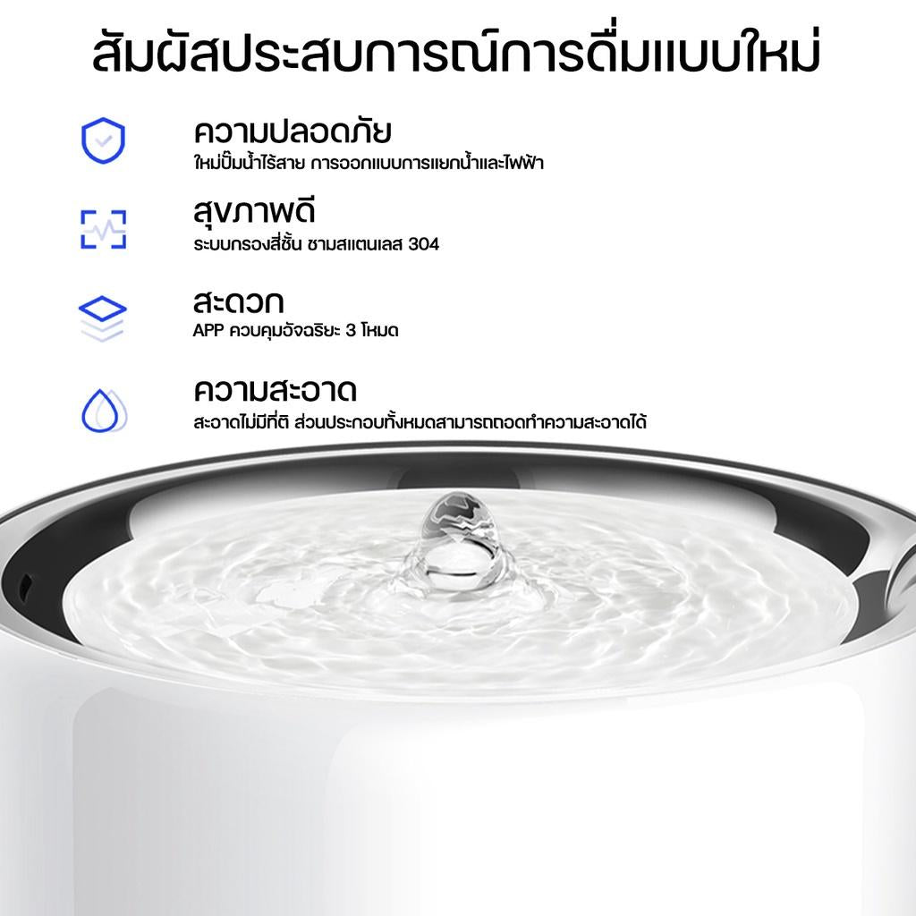 PETKIT Eversweet 3Pro Wireless Water Fountain (Global Version) ประกันศูนย์ไทย1ปี น้ำพุแมวอัตโนมัติ 3โปร ปั๊มน้ำไร้สาย ขนาด 1.8 ลิตร