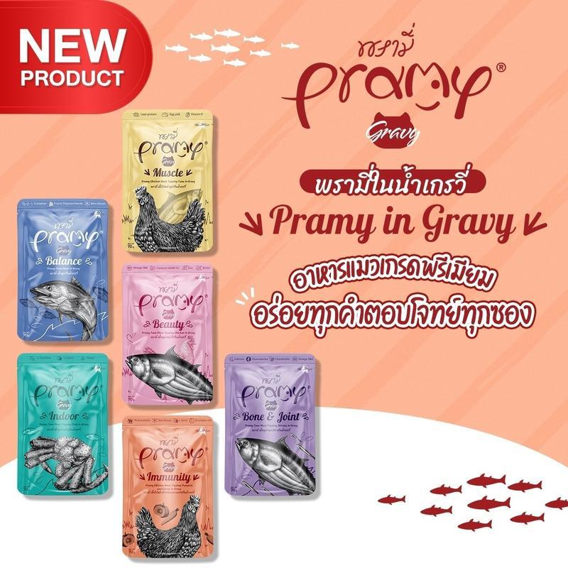 [ยกโหล 12 ซอง] Pramy Pouch Functional อาหารเปียกแมวพรามี่ ขนาดซอง 70 กรัม