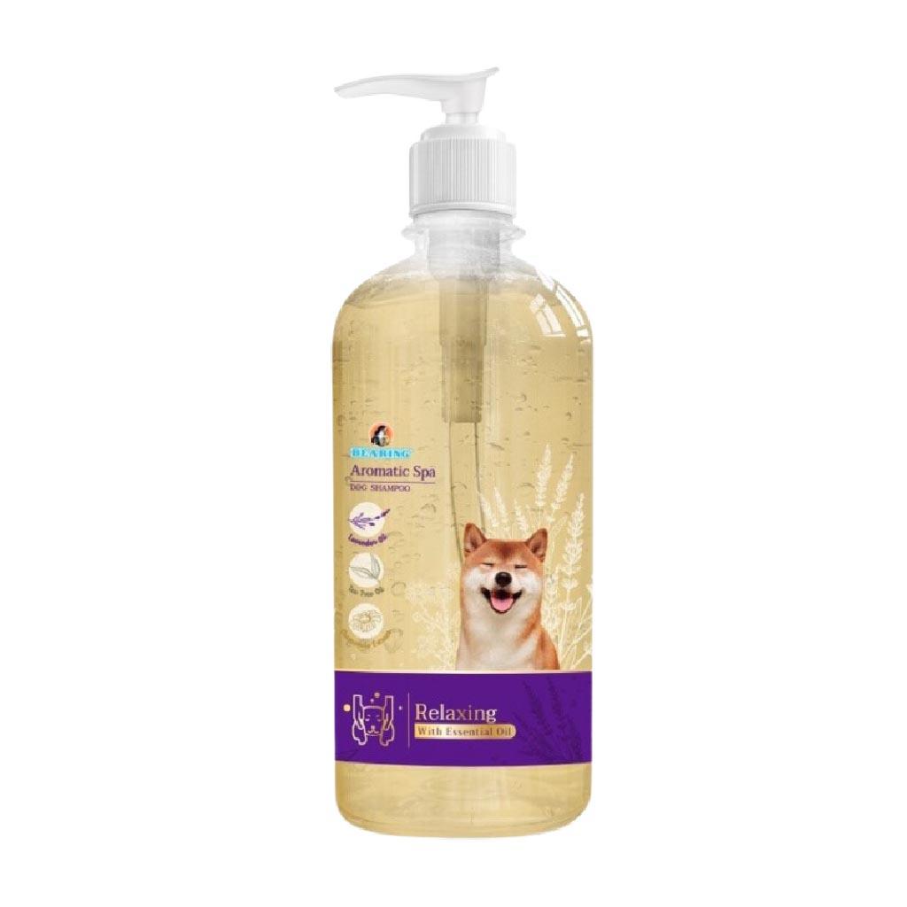 [450ml.] Bearing Aromatic Spa Dog Shampoo แชมพูสุนัข แชมพูอโรม่า สำหรับสุนัข กลิ่นหอมผ่อนคลายจาก Essential Oils อ่อนโยน 450 มล.(ml)