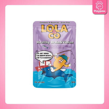 [ยกโหล 12 ซอง-โปรโมชั่นยกโหลแถมฟรี 1 ซอง] LOLA&CO Complete&Balanced อาหารเปียกแมว โลล่าแอนด์โค โภชนาการครบถ้วน ขนาด 80 กรัม