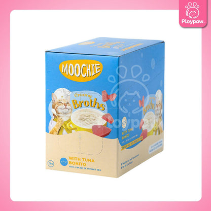 [ยกกล่อง 16 ซอง] Moochie Creamy Broths ซุปมูชี่ น้ำซุปแมว อาหารแมว ครีมมี่ซุปแมว ขนาด 40 กรัม(g.)