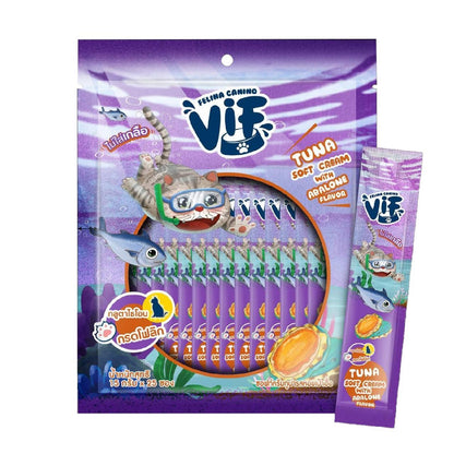 [แพ็คใหญ่ 25 ซอง] Vif Soft Cream ขนมแมวเลียวิฟ ผลิตจากวัตถุดิบธรรมชาติ ไม่ใส่เกลือ ขนาดซอง 15 กรัม