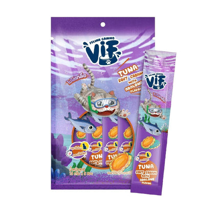 [แพ็ค 5 ซอง] Vif Soft Cream ขนมแมวเลียวิฟ ผลิตจากวัตถุดิบธรรมชาติ ไม่ใส่เกลือ ขนาดซอง 15 กรัม