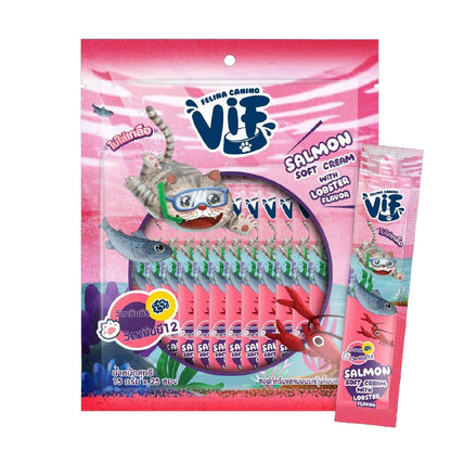 [แพ็คใหญ่ 25 ซอง] Vif Soft Cream ขนมแมวเลียวิฟ ผลิตจากวัตถุดิบธรรมชาติ ไม่ใส่เกลือ ขนาดซอง 15 กรัม