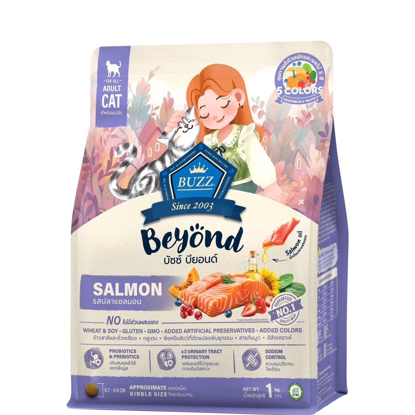Buzz Beyond อาหารแมวบัซซ์ บียอนด์ ขนาด 1 กก.(1kg) Premium + Gluten Free NON GMO