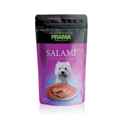 Prama พราม่า ขนมสุนัข Dog Snack ผลิตจากเนื้อไก่แท้ 50 - 70 กรัม