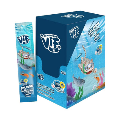 [ยกกล่อง 40 ซอง] Vif Soft Cream ขนมแมวเลียวิฟ ผลิตจากวัตถุดิบธรรมชาติ ไม่ใส่เกลือ ขนาดซอง 15 กรัม