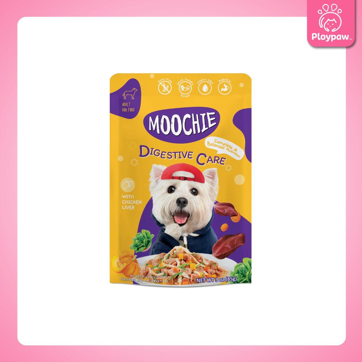[ยกลัง 48 ซอง] Moochie อาหารเปียกสุนัข มูชี่ สูตร Complete&Balance Nutrition สารอาหารครบถ้วน ปราศจากธัญพืช ไมเ่ติมเกลือ สำหรับลูกสุนัขและสุนัขโต ขนาดซอง 85 กรัม(g.)