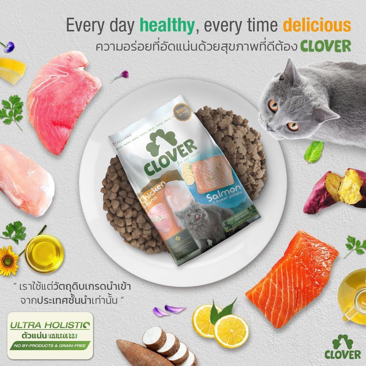 [L] Clover Ultra Holistic อาหารแมวโคลเวอร์ โฮลิสติก เกรนฟรี ขนาด 4.2-5 กก.