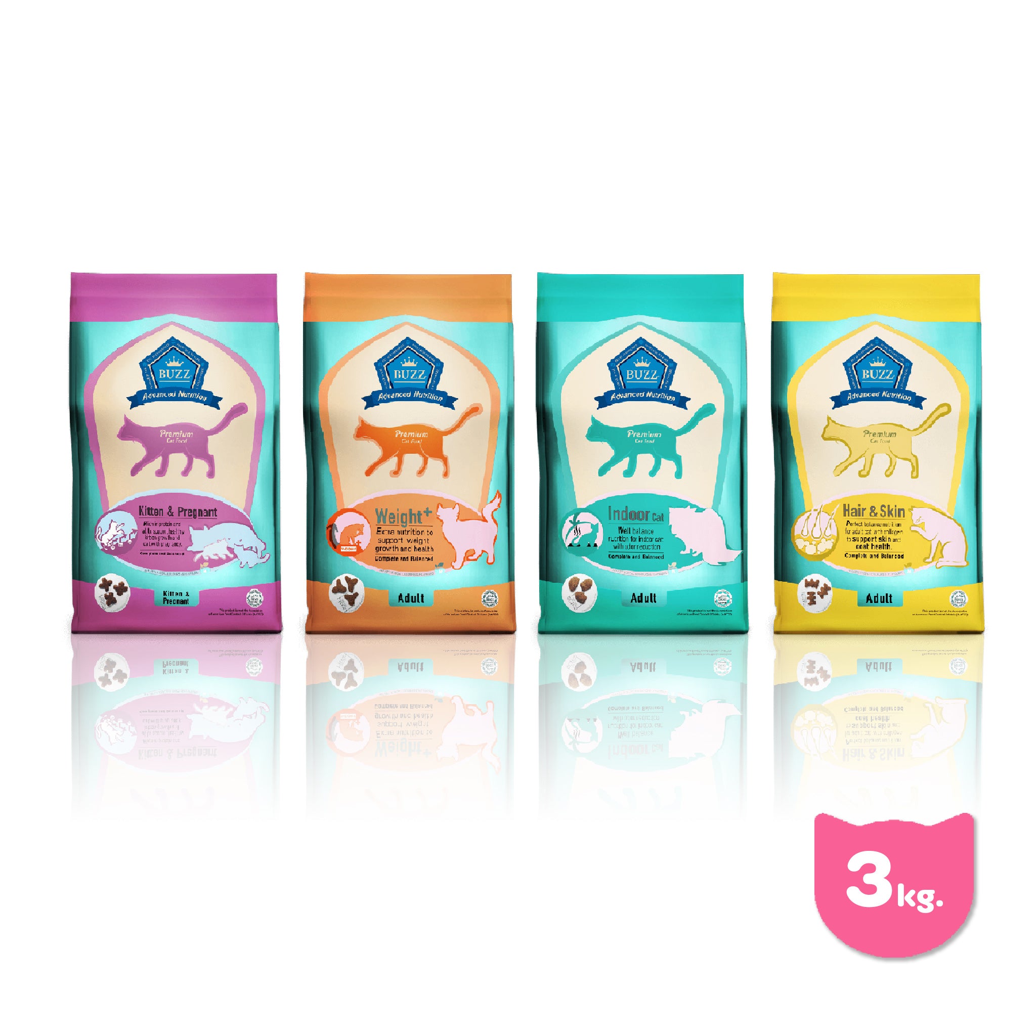 [3kg.] Buzz Balance+ Advanced Nutrition อาหารแมวพรี่เมี่ยมบัซซ์ ขนาด 3 กก. อาหารแมว buzz 3 kg อาหาร  แมว