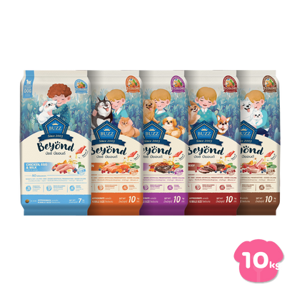 [ยกกระสอบ 7 ,10 KG]Buzz Beyond อาหารสุนัขบัซซ์ บียอนด์ ขนาด 10 กก.(kg.) Premium + Gluten Free + NON GMO อาหาร  ลูกสุนัข