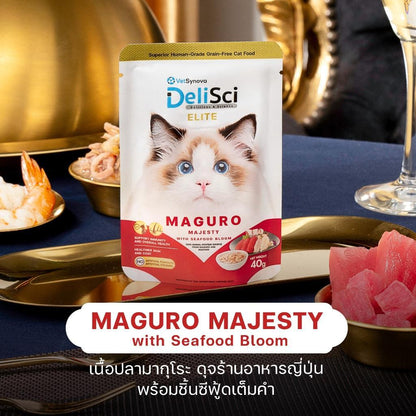 [ยกโหล 12 ซอง] DeliSci Elite  ทอปปิ้ง โรยอาหาร เดลิซาย ยกระดับมื้ออาหาร สูตรวัตถุดิบพรีเมียม สำหรับแมว 40 กรัม(g.)