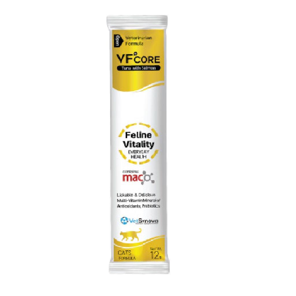 [ปลีก 1 ซอง] VF Core ขนมแมวเลีย วีเอฟพลัสคอร์ ขนมแมวเลีย ขนาดซอง 12กรัม