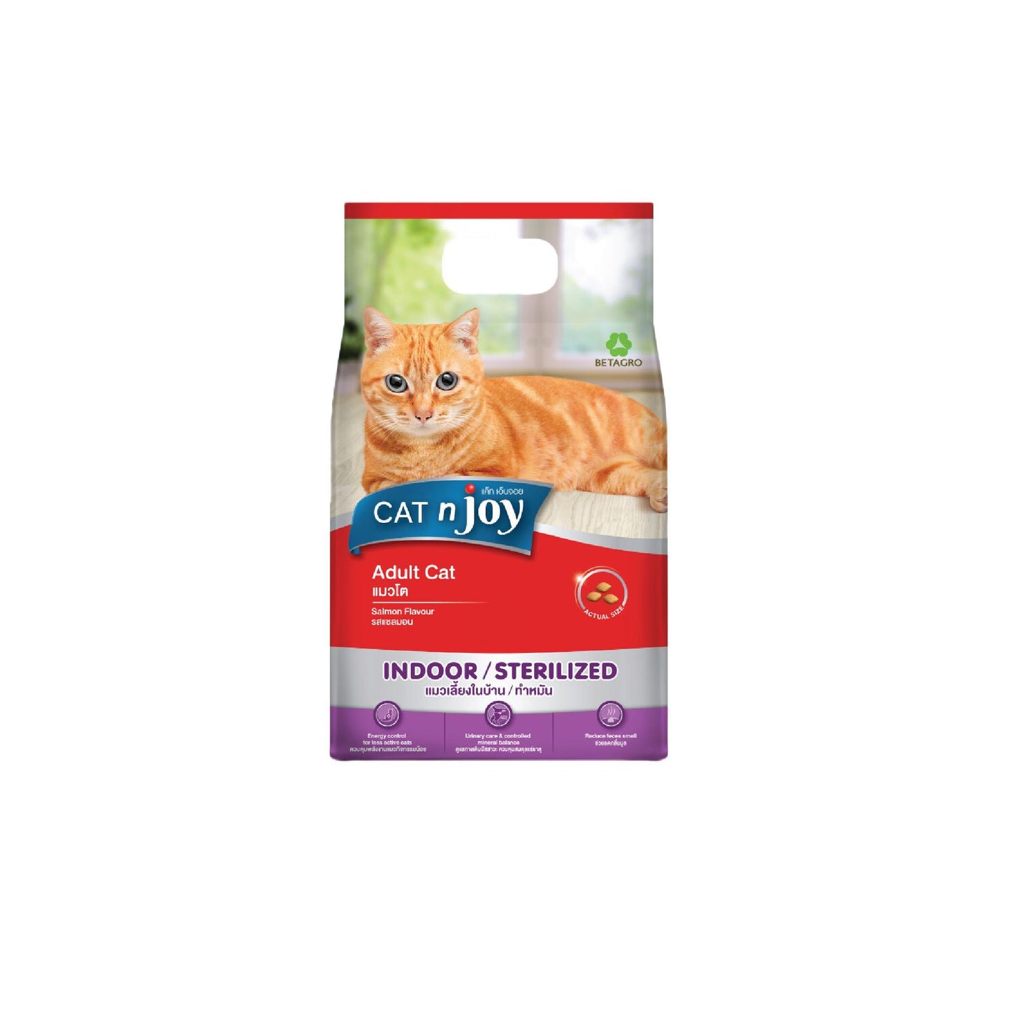 CAT n joy อาหารแมวแบบเม็ด แคทเอ็นจอย สำหรับอายุตั้งแต่ 1 ปีขึ้นไป ขนาด 1.2 กก.(kg)