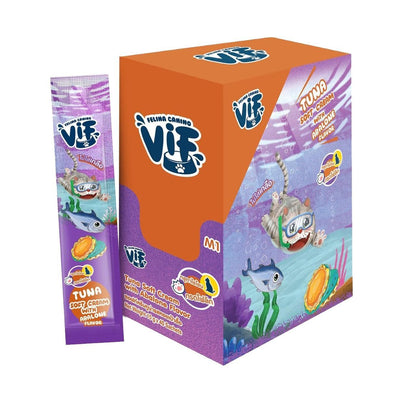 [ยกกล่อง 40 ซอง] Vif Soft Cream ขนมแมวเลียวิฟ ผลิตจากวัตถุดิบธรรมชาติ ไม่ใส่เกลือ ขนาดซอง 15 กรัม