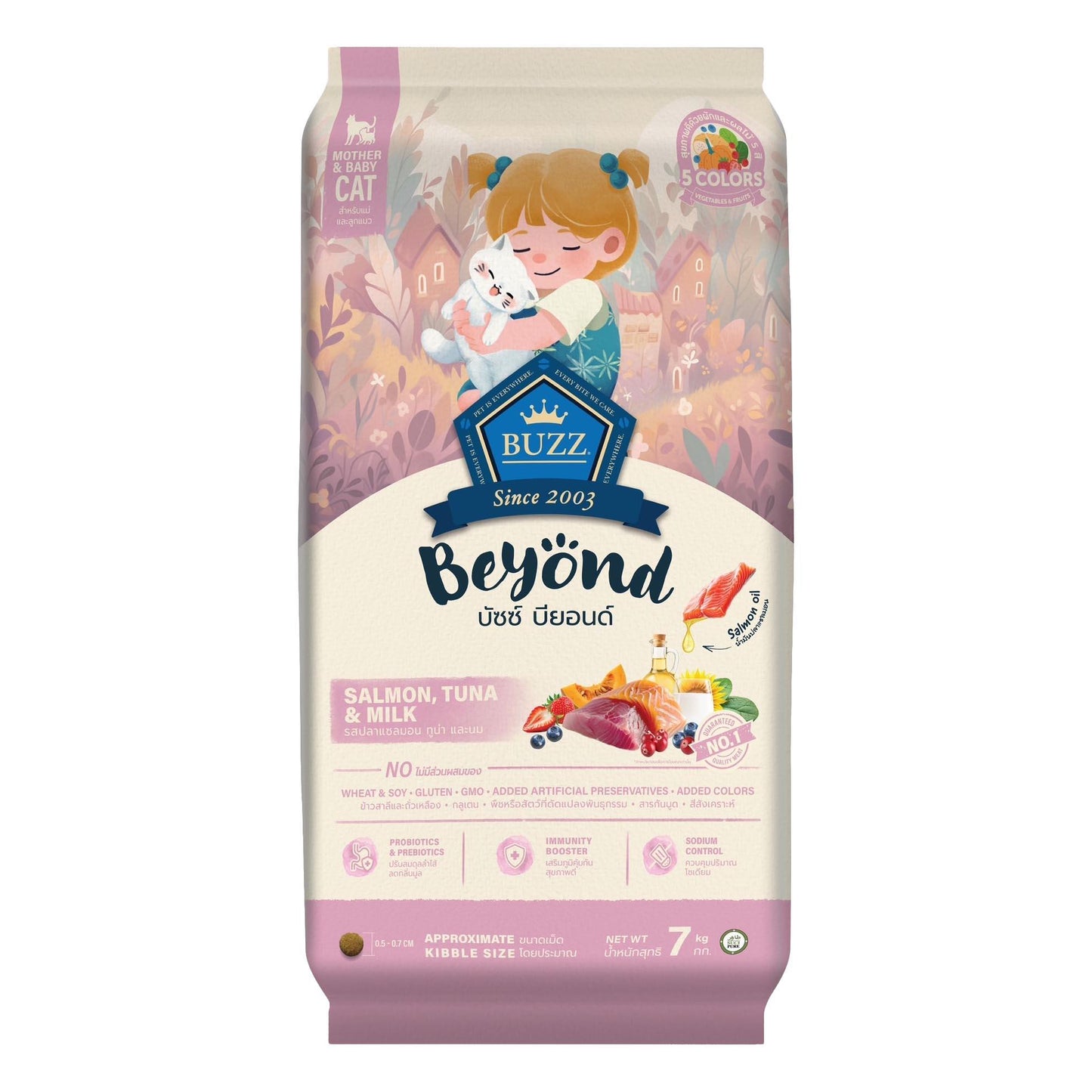 Buzz Beyond อาหารแมวบัซซ์ บียอนด์ ขนาด 7 กก.(7kg) Premium + Gluten Free + NON GMO