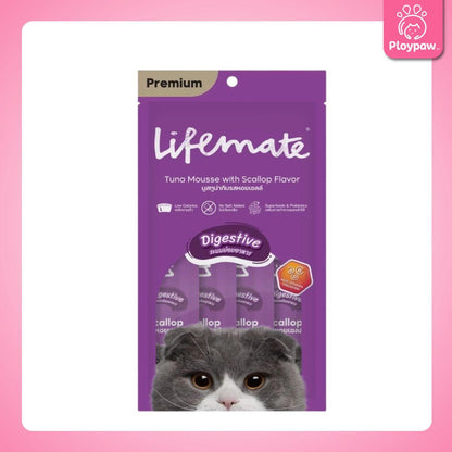 [แพ็ค 4 ซอง] Lifemate Cat Mousse Creamy ขนมแมวเลีย ไลฟ์เมท แพ็ค 4 ซอง (12g)