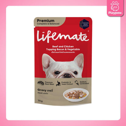 [ยกโหล 12 ซอง] Lifemate Dog Wet Food Pouch อาหารเปียกสุนัข ไลฟ์เมท สูตร Complete & Balanced สารอาหารครบถ้วน ขนาดซอง 70 กรัม(g.)