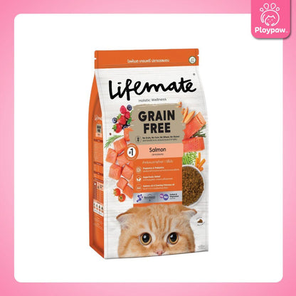 [ยกกระสอบ 7-8kg.] Lifemate Grainfree Holistic wellness อาหารเม็ดแมวไลฟ์เมท ปราศจากธัญพืช ขนาด 7-8 กก.(kg.)