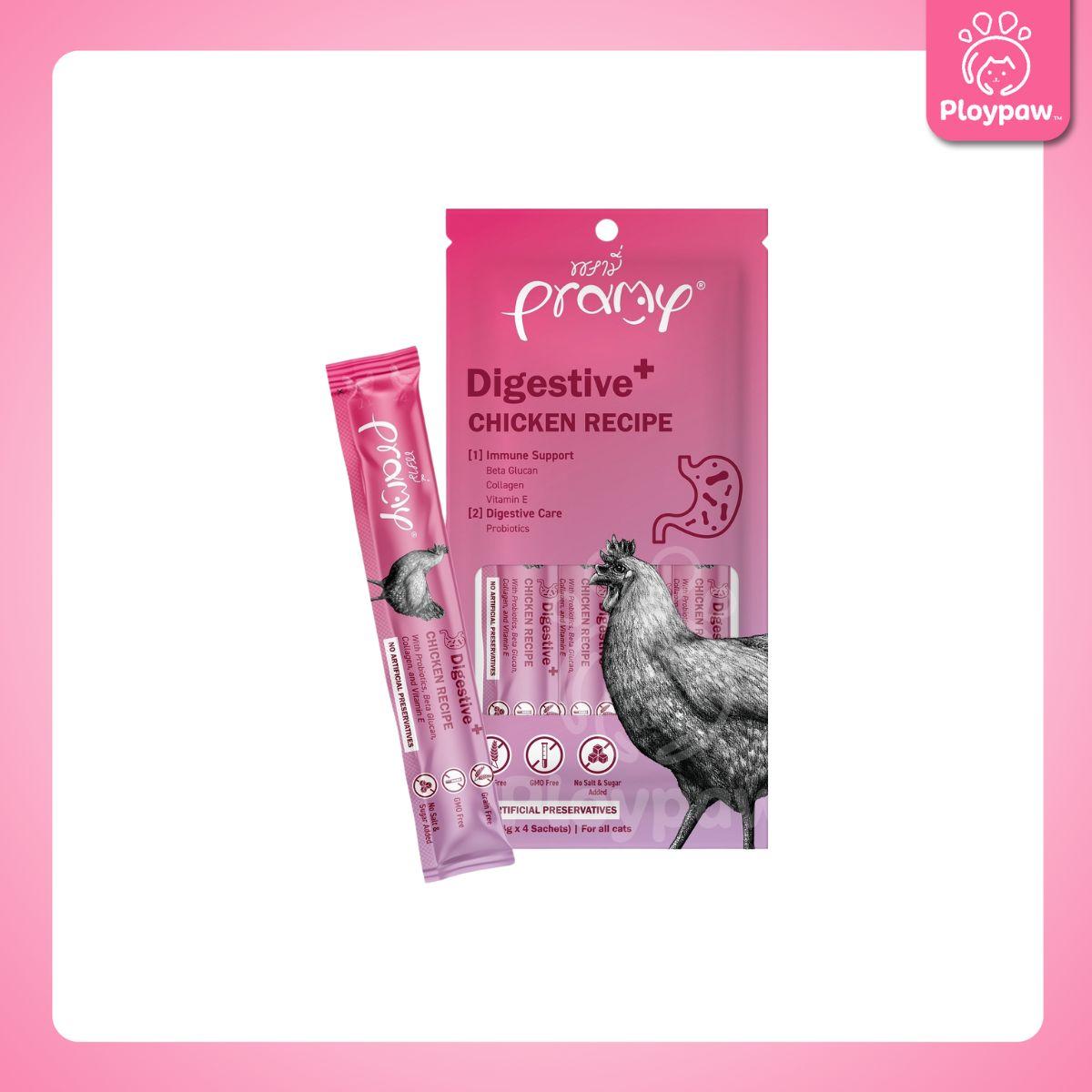 [แพ็ค 4 ซอง*14g.] ขนมแมวเลีย พรามี่ สมูทตี้ Pramy Smoothie Creamy ขนาดซอง 14 กรัม(g.)