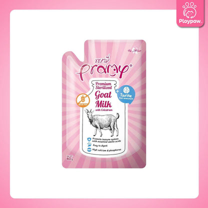 [ยกลัง 48 ซอง] Pramy Gold Sterilised Goat Milk นมแพะพรามี่ นมแพะแบบซองขนาด 60 มล.(ml.)