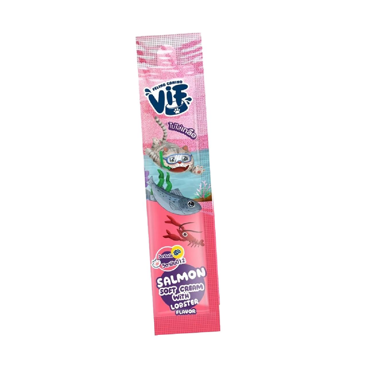 [ขายปลีก] Vif Soft Cream ขนมแมวเลียวิฟ ผลิตจากวัตถุดิบธรรมชาติ ไม่ใส่เกลือ ขนาดซอง 15 กรัม
