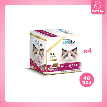 [ยกลัง 48 ซอง] DeliSci Pouch/ Elite/ Excella Recovery อาหารเปียก เดลิซาย เนื้อมูส สูตรบำรุงสุขภาพ สำหรับแมว 40-70 กรัม(g.)