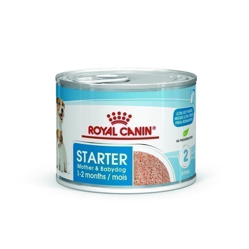 [ยกถาด 12 กระป๋อง] Royal Canin Starter Mousse อาหารเปียกแม่สุนัข ตั้งท้อง 6 สัปดาห์ขึ้นไป - ให้นม และ ลูกสุนัขหย่านม อายุ 1-2 เดือน (เนื้อมูส, Canned Dog Food, โรยัล คานิน) โรยัล