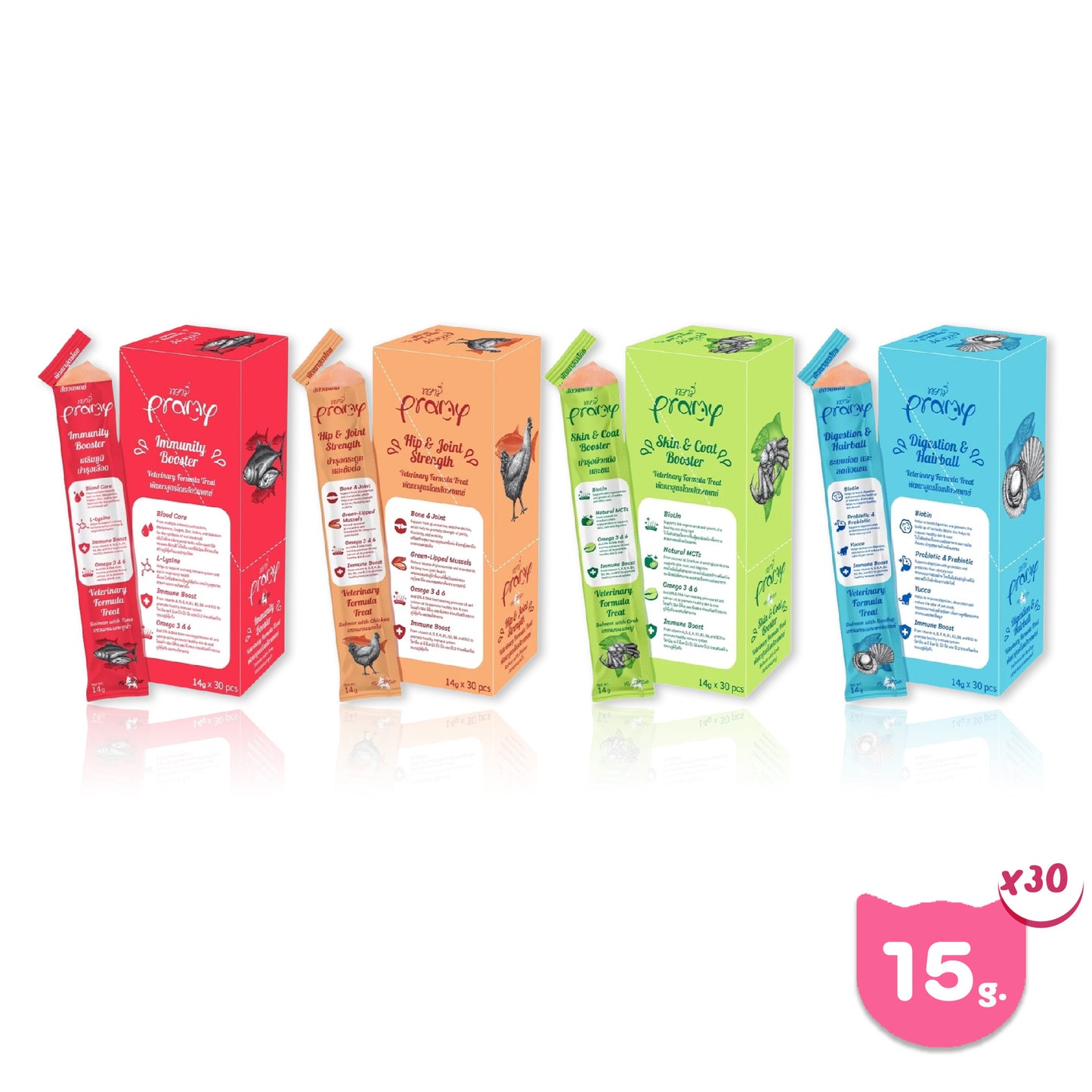 [ยกกล่อง 30 ซอง] Pramy แมวเลียพรามี่ วิตามินในรูปแบบแมวเลีย ขนาดซอง 14 กรัม