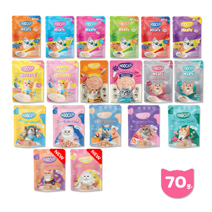 [ปลีก 1 ซอง] Moochie Pouch มูชี่ อาหารเปียกแมว เพาซ์ 70 กรัม(g.)