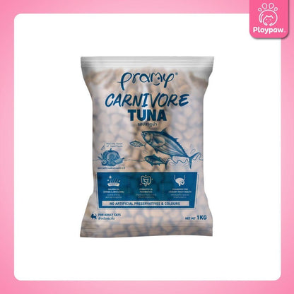 อาหารเม็ดแมวพรามี่ [ถุงแบ่งฯ 1kg.] Pramy Carnivore Premium คาร์นิวอร์ ไม่มีผลพลอยได้ ผักผลไม้ 5 สี ขนาด 800 ก.-1 กก.