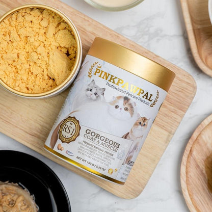 [1000g] Pinkpawpal อาหารเสริมแมว ผงโรยอาหาร เพิ่มน้ำหนัก บำรุงขนและกล้ามเนื้อ โปรตีนพรีเมียม สูตรแมวโตและลูกแมว