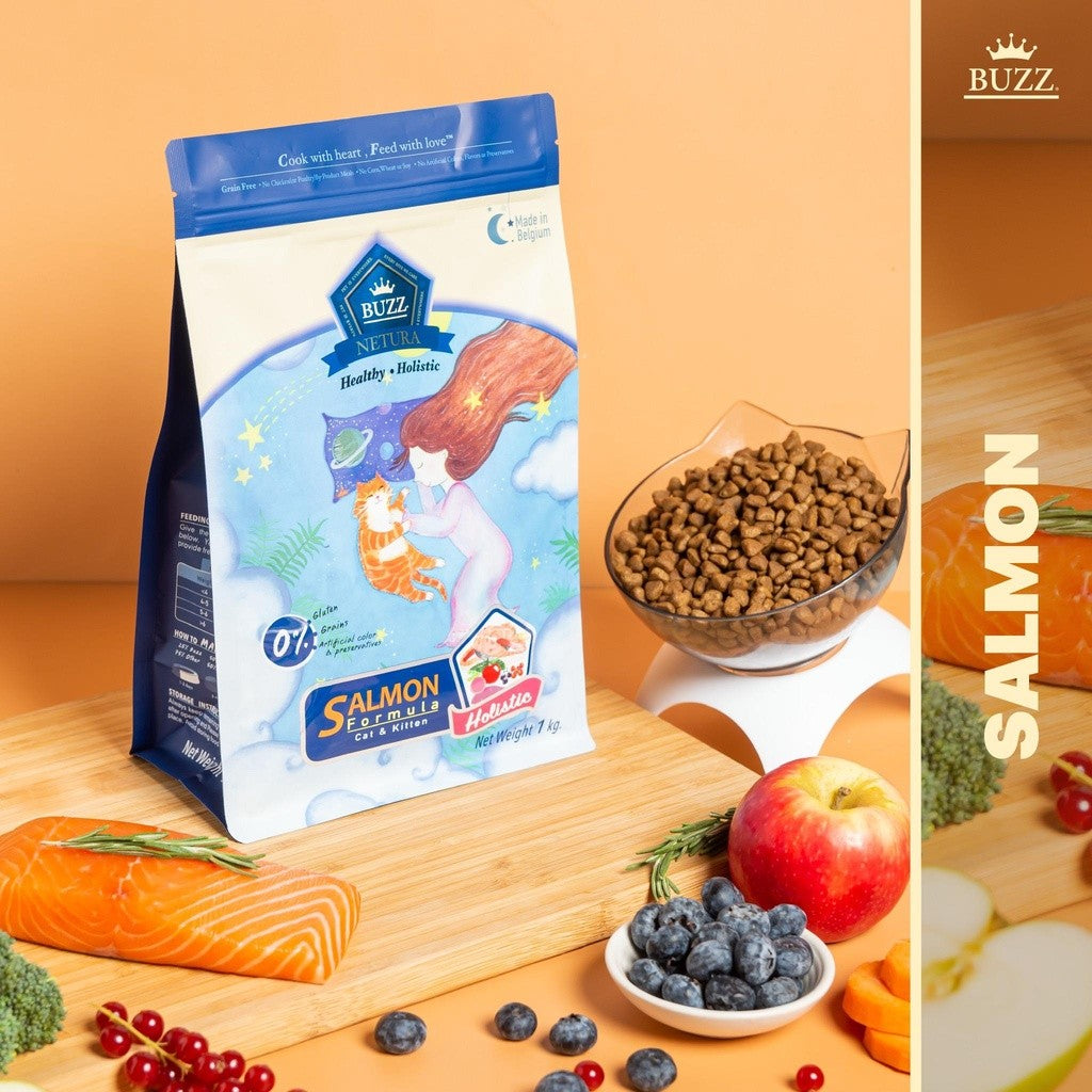 [4kg. Buzz Netura Holistic อาหารแมวบัซซ์ ขนาด 4 กก. (4kg) อาหารแมวโฮลิสติก เกรนฟรี